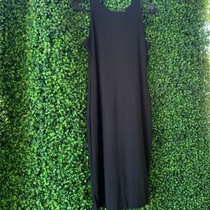 LS Lace Up Bk MJ Midi dress